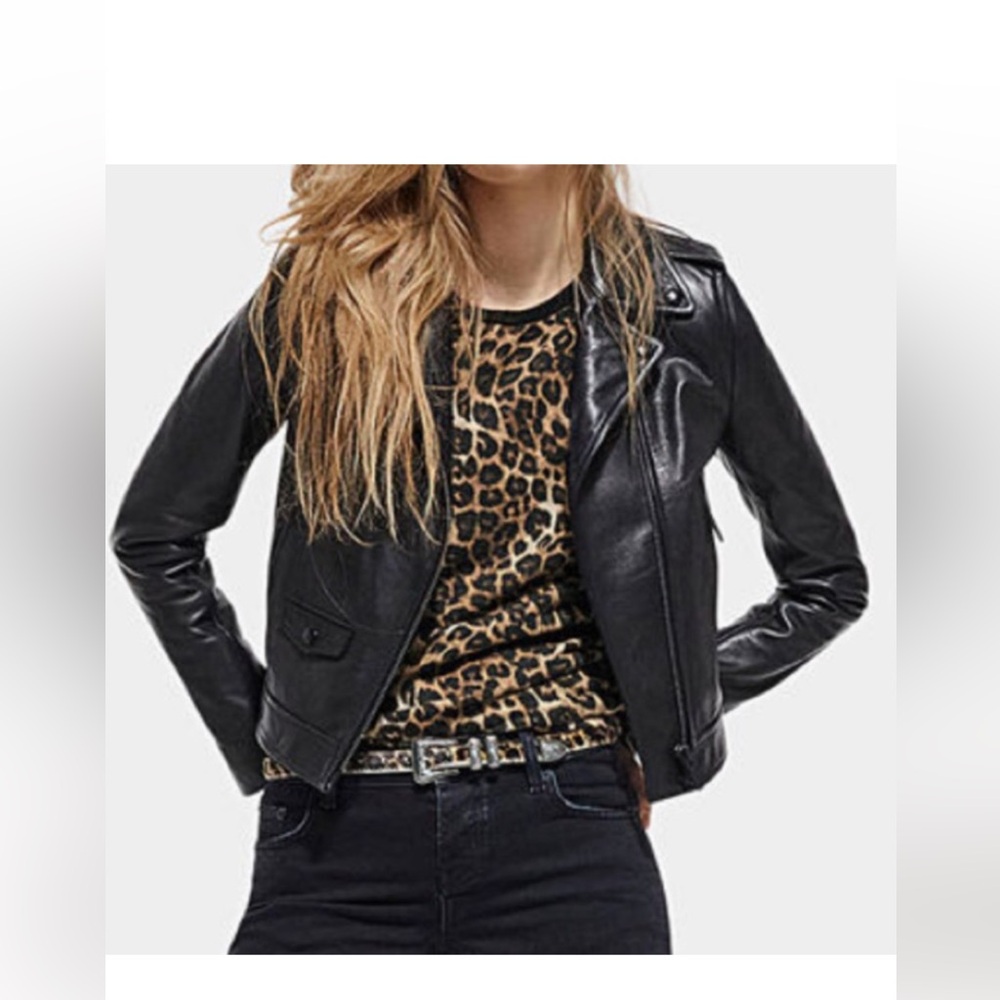 BRAND NEW The Kooples Black Leather Jacket
